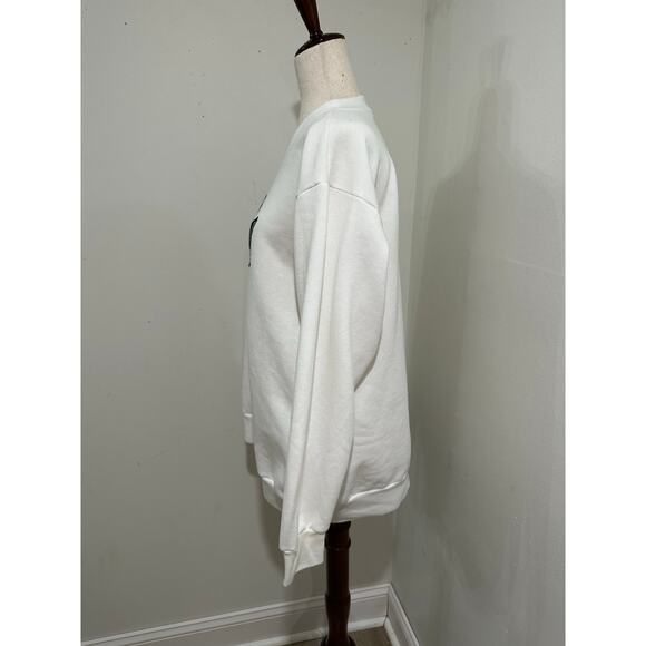 1980’s Embroidered Musical Notes Kelly’s Kids Crew Neck SweatShirt White Black - Picture 2 of 3